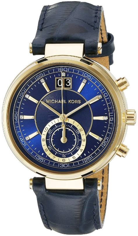 michael kors damenuhren silber blaues ziffernblatt|Designer.